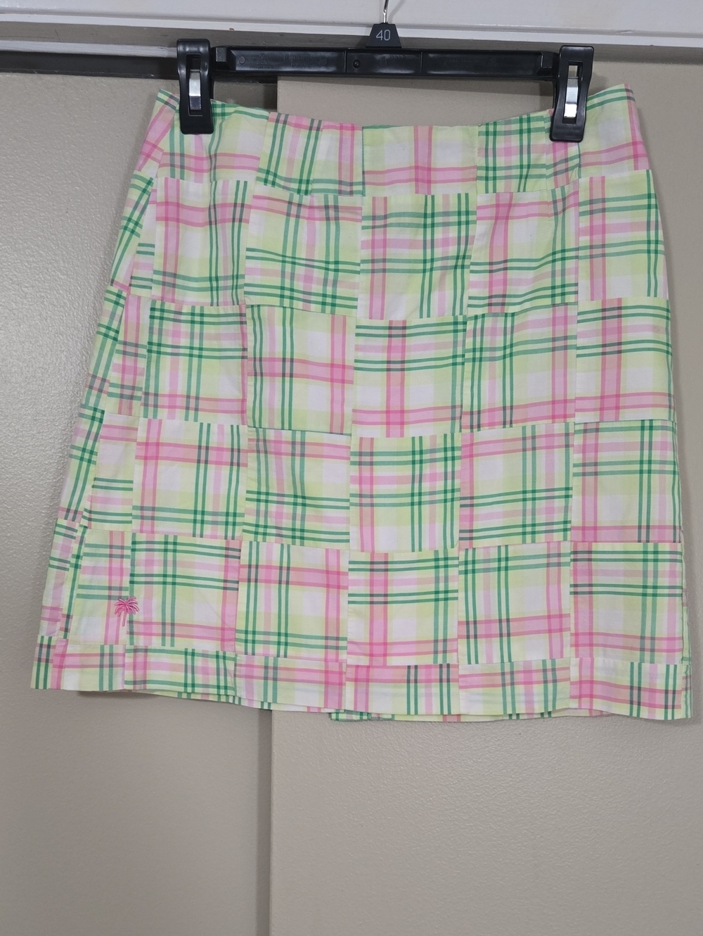 Lilly Pulitzer Pastel Madras Plaid Mini Skirt - Pink, Green & White Size 4